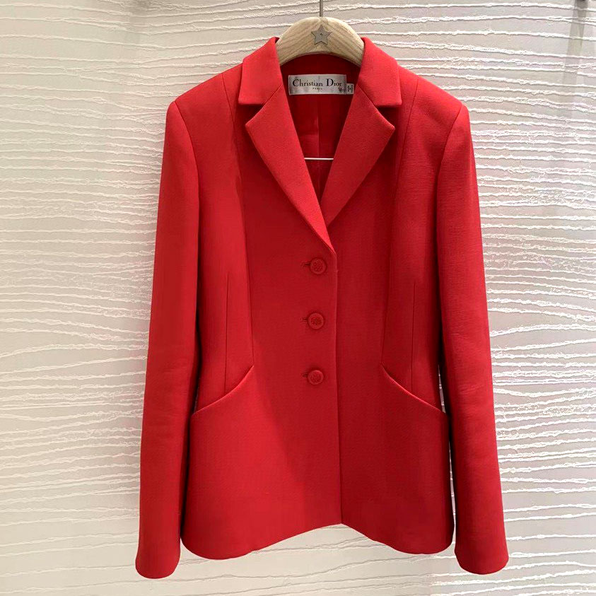 Áo  vest nữ dạ đỏ hiệu Christain Dior cao cấp