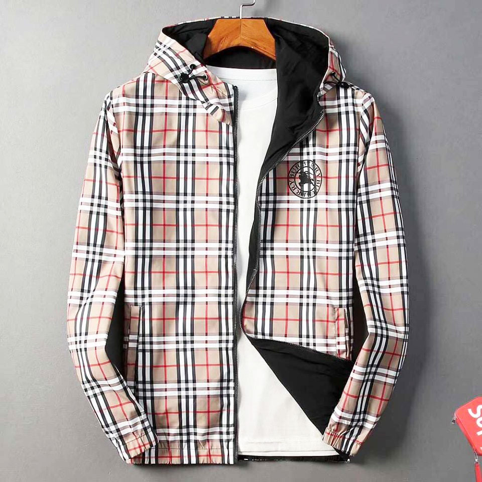 Áo gió nam kẻ ô hiệu Burberry cao cấp