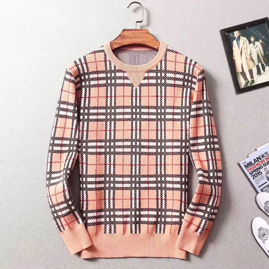 Áo len nam kẻ ô Burberry cao cấp