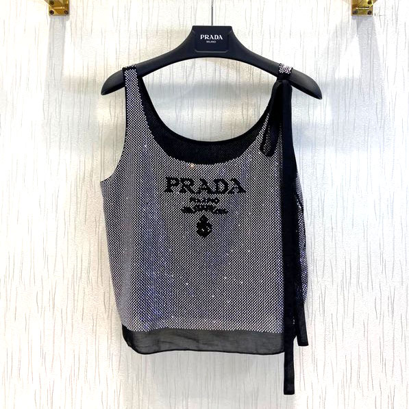 Áo cổ tròn Prada tay ba lỗ siêu cấp