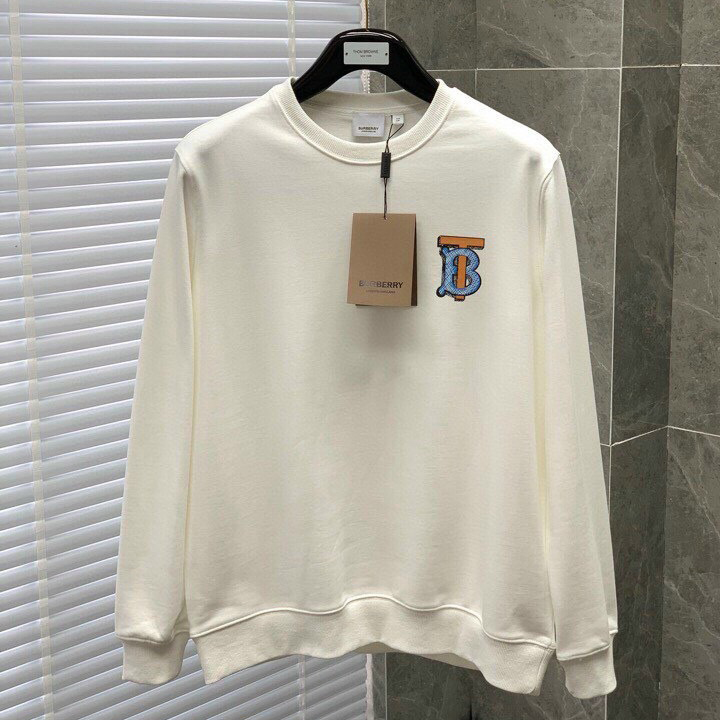 Áo nam cổ tròn cotton hiệu Burberry logo cao cấp