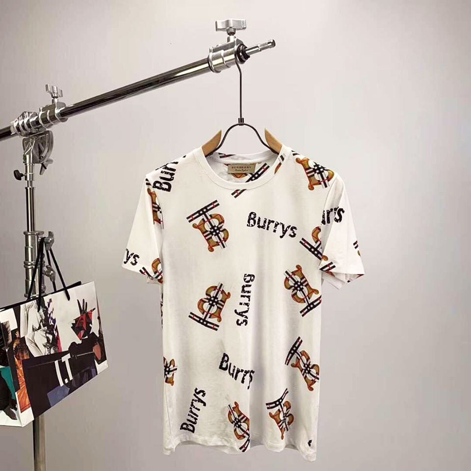 Áo nam hiệu Burberry cổ tròn họa tiết cao cấp
