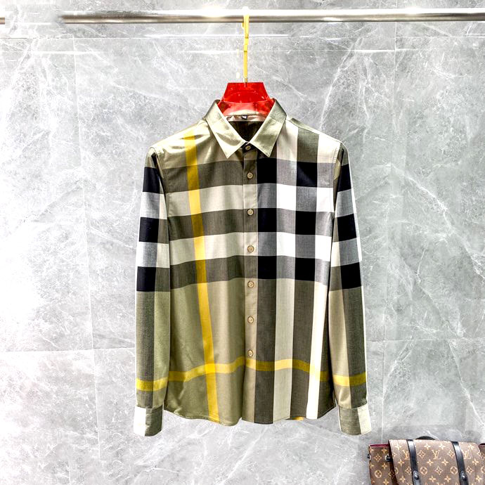 Áo sơ mi nam hiệu Burberry kẻ sọc pha vàng cao cấp