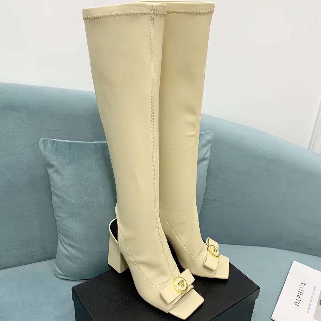 Boot dài hở mũi Versace hàng siêu cấp