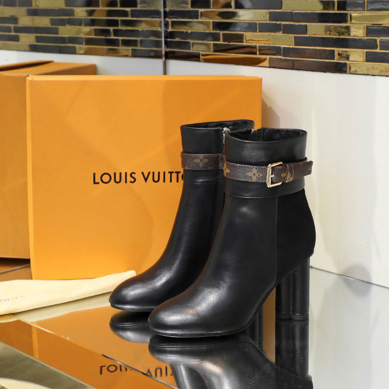 Bốt da phối 2 màu Louis Vuitton cao cấp