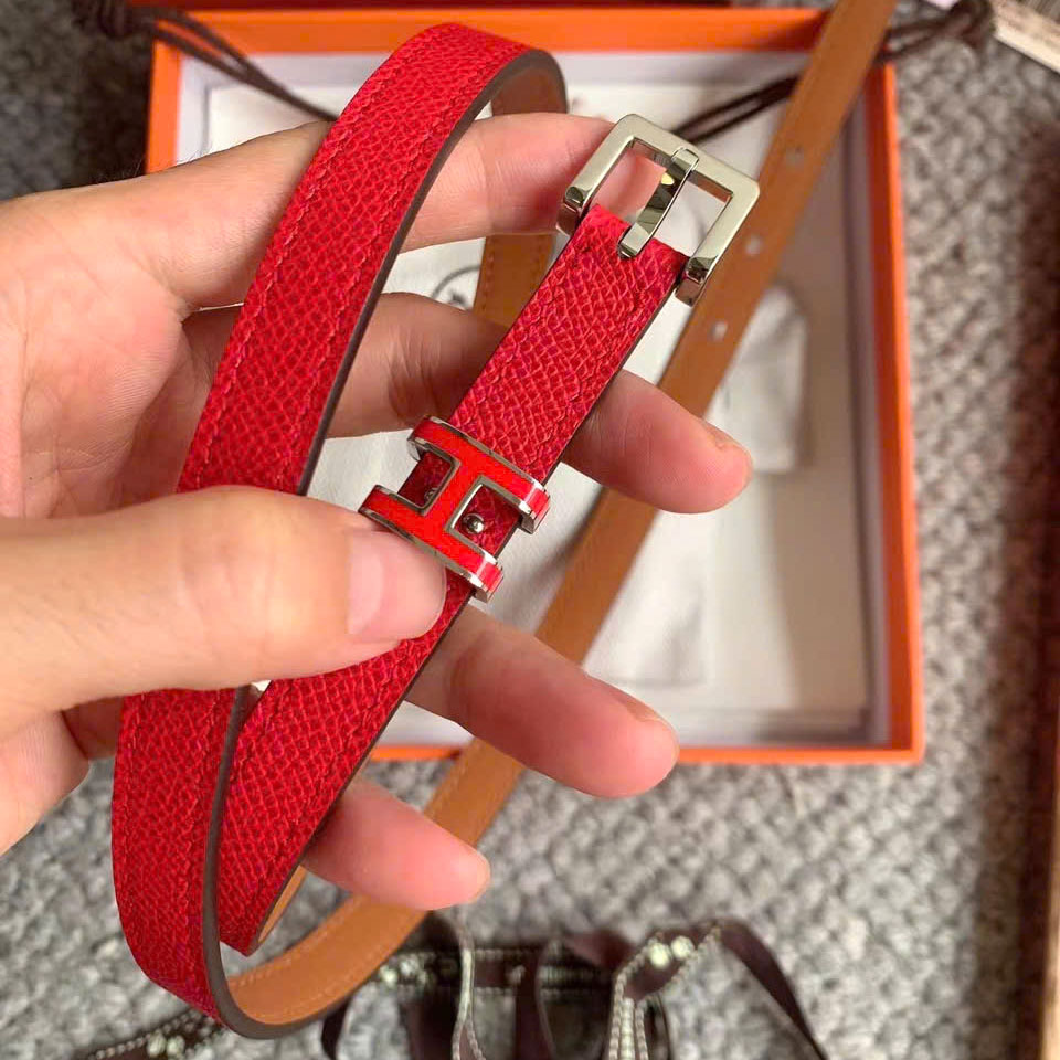Dây lưng Herms mini mặt cùng màu cao cấp