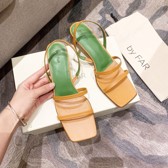 Dép sandal nữ da mịn hiệu By Far siêu cấp
