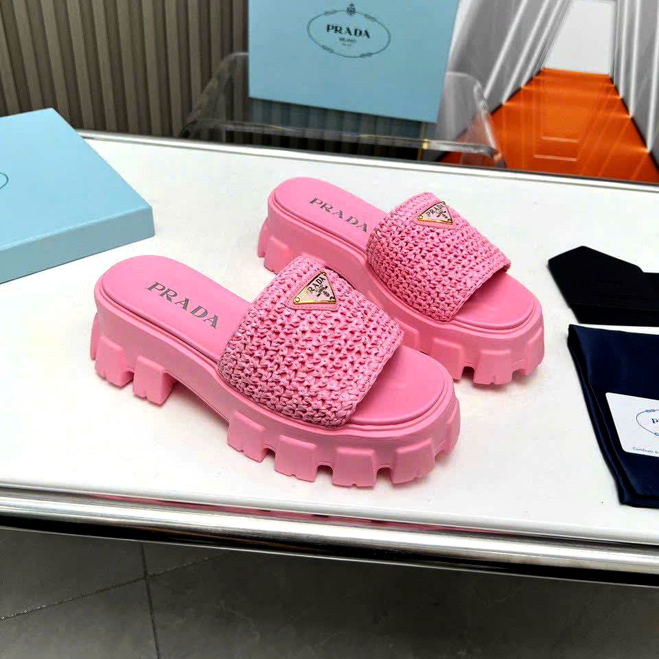Dép lê đế kép Prada siêu cấp