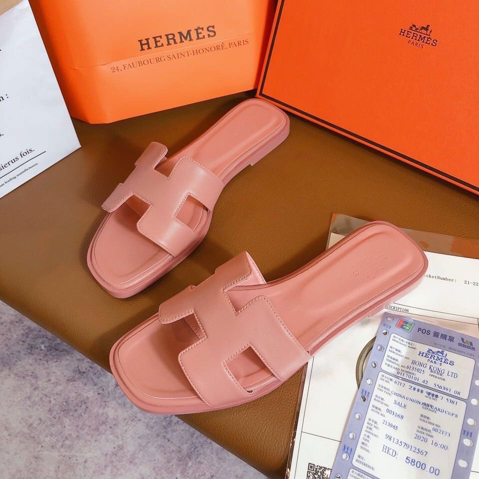 Dép Herms hồng Super Sales