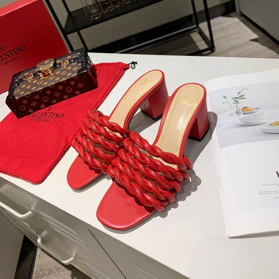 Dép quai xoắn da thật Valentino siêu cấp