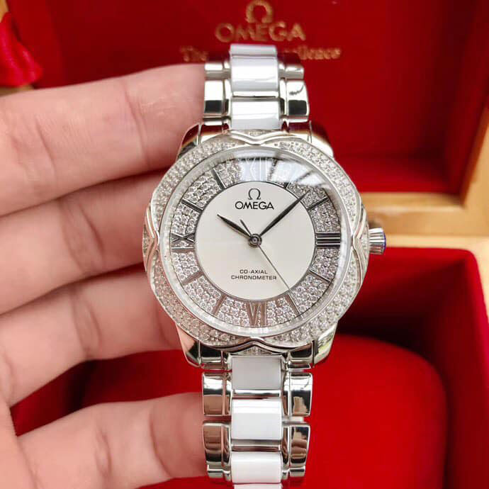 Đồng hồ silver hiệu Omega quai sắt siêu cấp