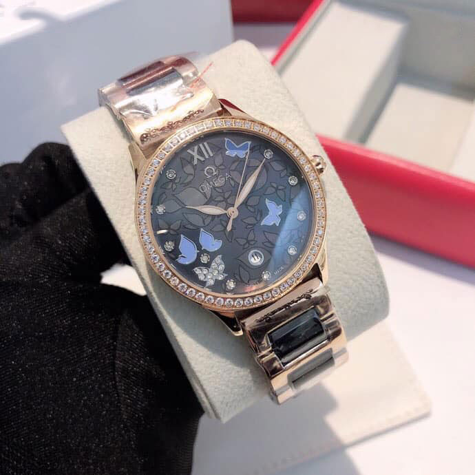 Đồng hồ Omega mặt saphia phối bướm Likeauth