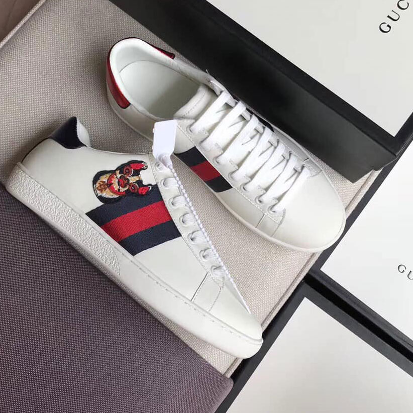 Giầy nữ slip thêu sọc 3 màu Gucci siêu cấp