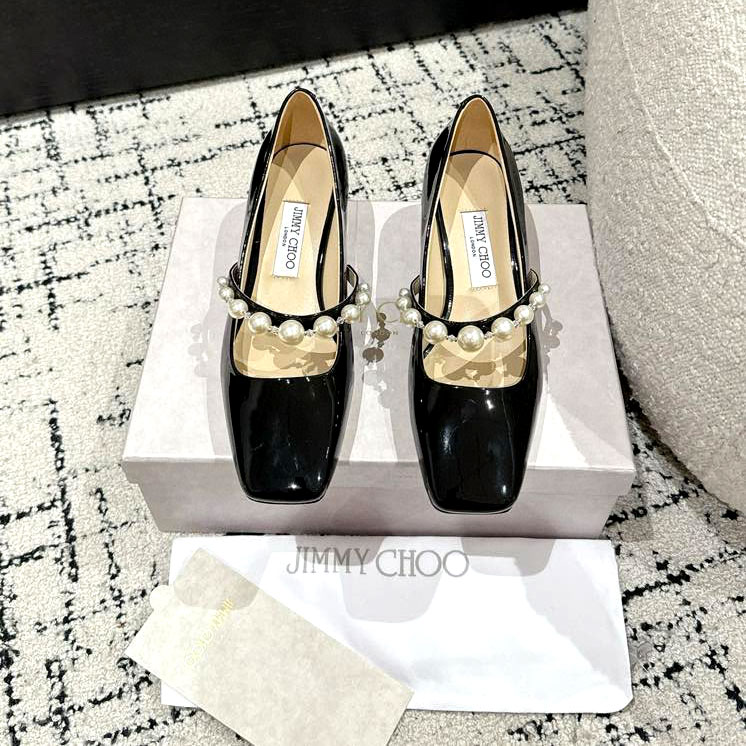 Giầy Jimmy Choo quai ngang đính ngọc siêu cấp
