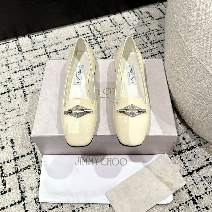 Giầy da bóng mõm vuông Jimmy Choo siêu cấp