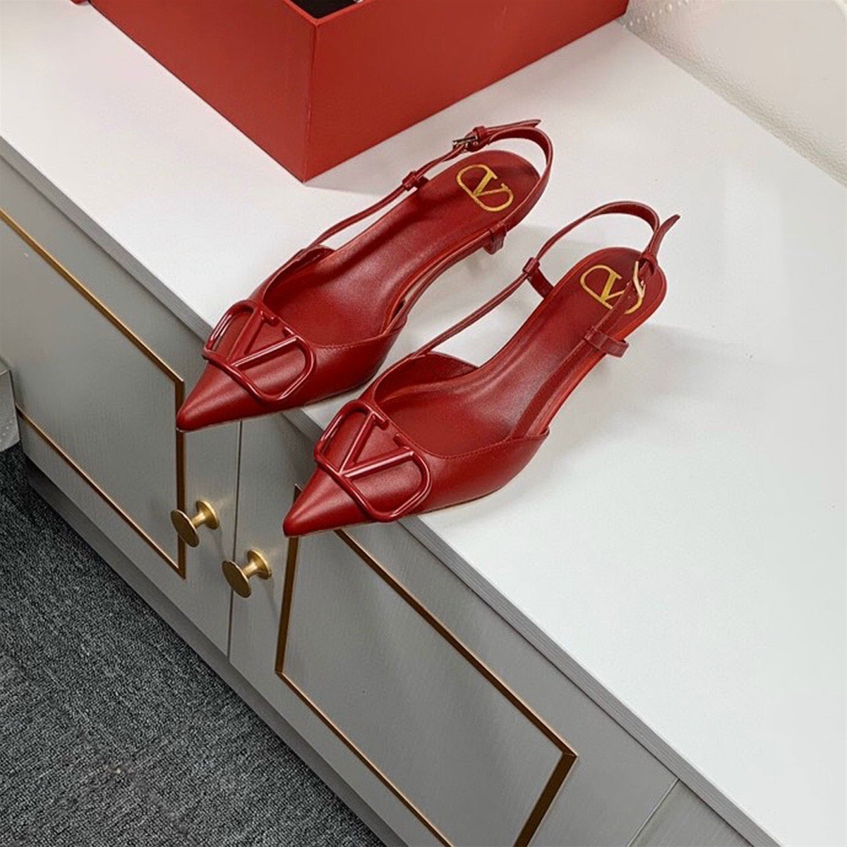 Giầy hở gót Valentino da siêu cấp