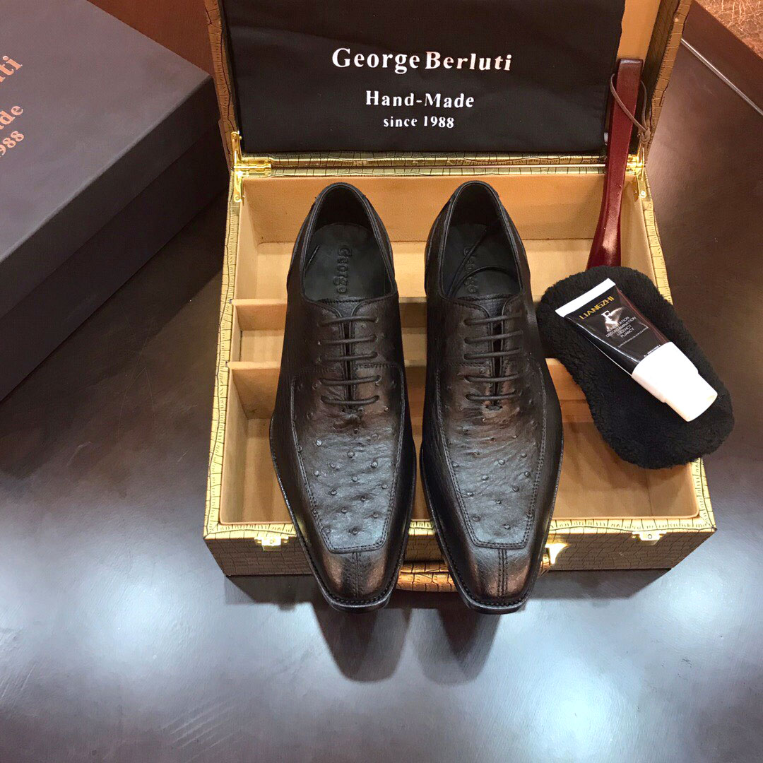 Giầy nam công sở da đà điểu hiệu George