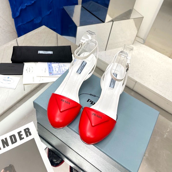 Giầy Prada 2 màu cao gót da mịn siêu cấp