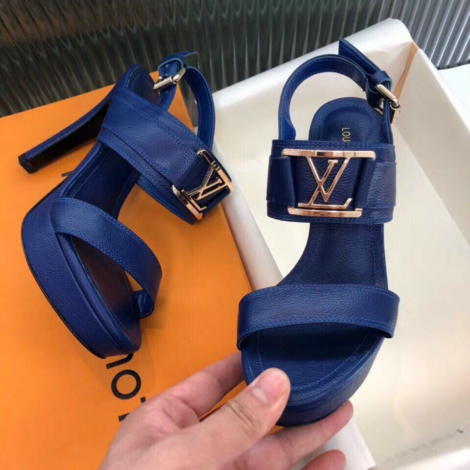 Sandal nữ cao gót Louis Vuittion da thật siêu cấp