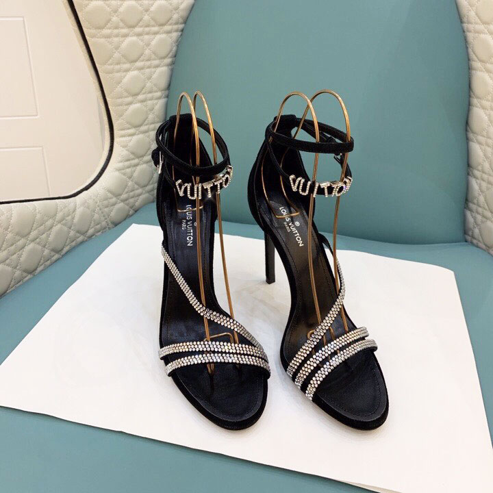 Sandal đính viền đá LV cao cấp