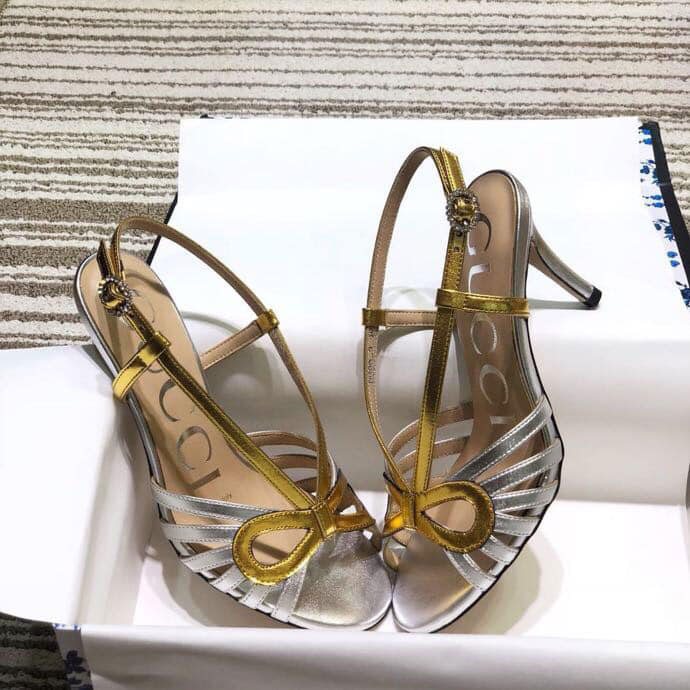 Sandal bạc 2 màu Gucci siêu cấp 