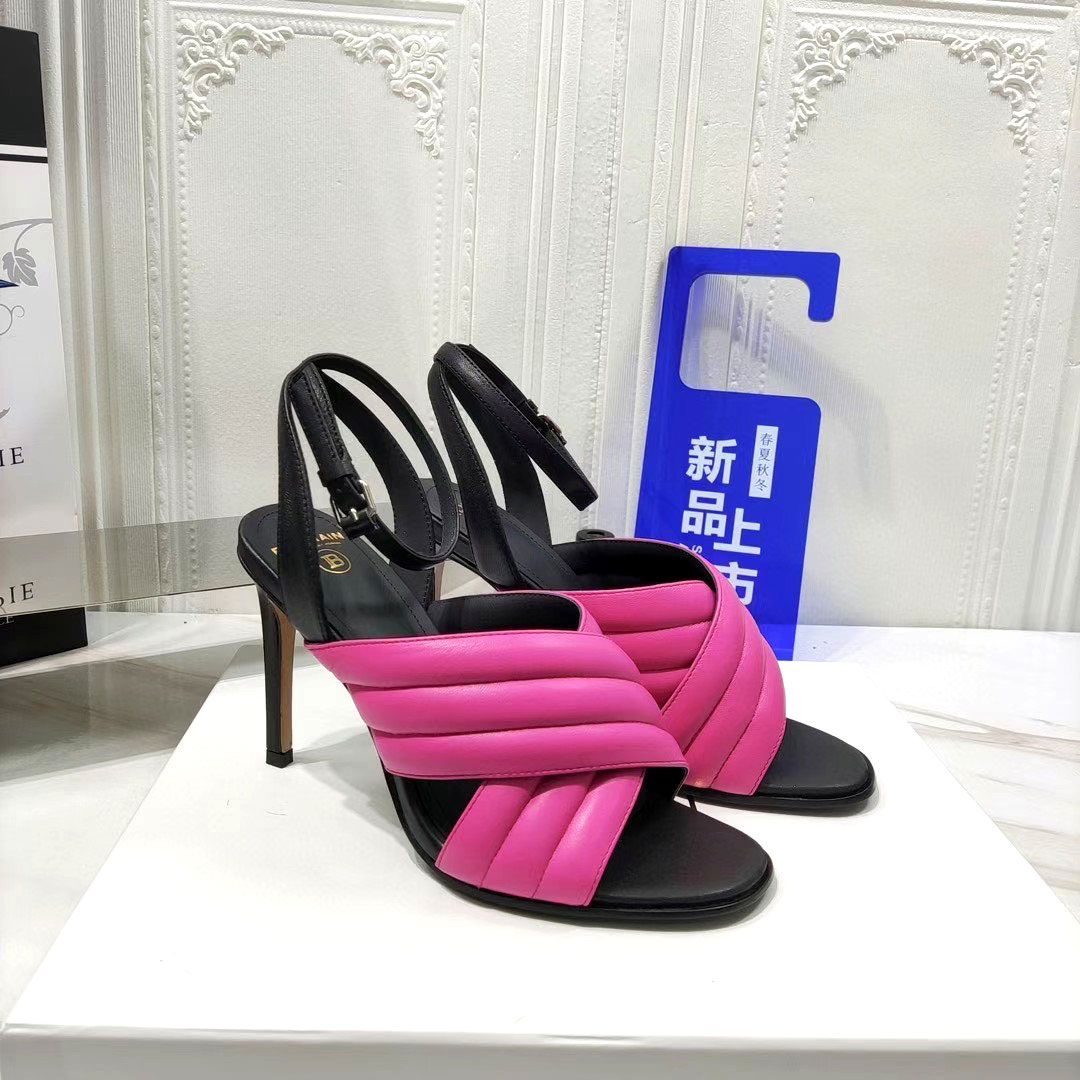 Dép đế nhọn cao gót quai da chéo Balenciaga siêu cấp