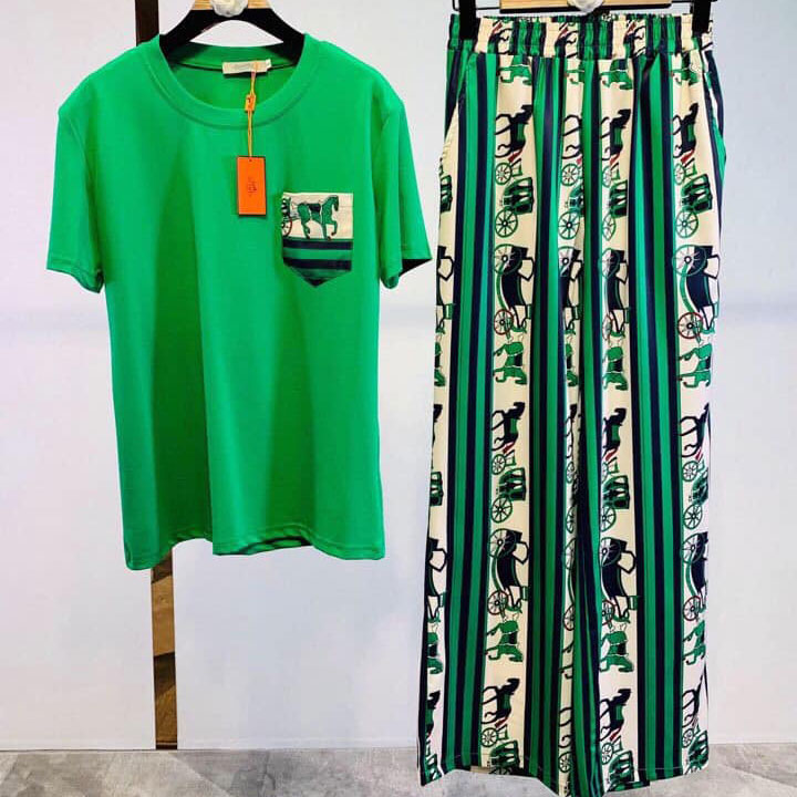 Set bộ nữ quần dộng hiệu Herms siêu cấp