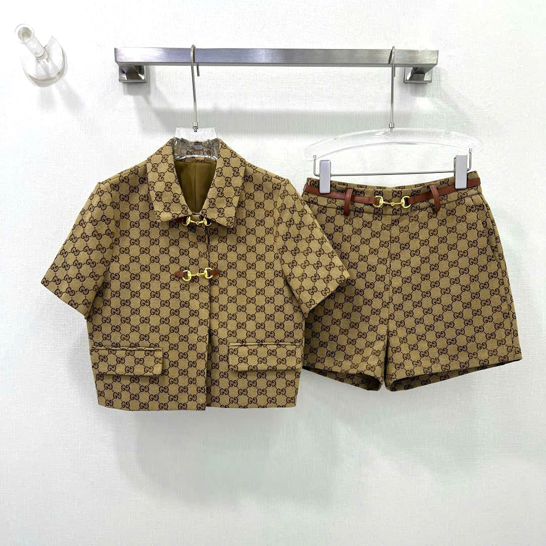 Set bộ sóc tay cộc Gucci kèm belt cao cấp