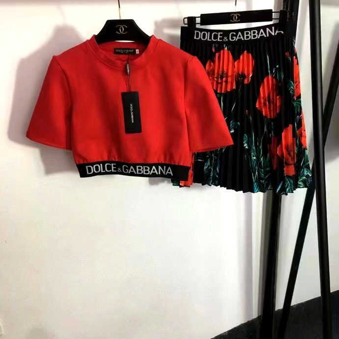 Set chân váy hoa kèm áo crop top DG cao cấp