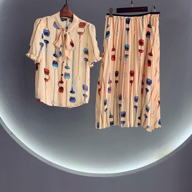 Set váy lụa hiệu Gucci siêu cấp