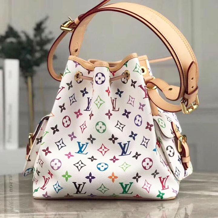 Túi xách Louis Vuitton Petit Noe hoa 2 màu Super 