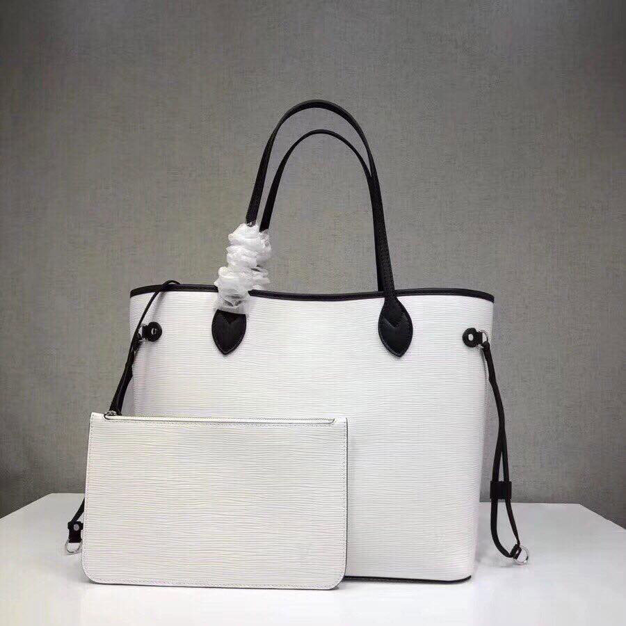 Túi xách LV neverfull pha trắng đen