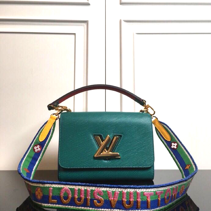 Túi xách Louis Vuittion da sước Quai vải thêu Logo siêu cấp