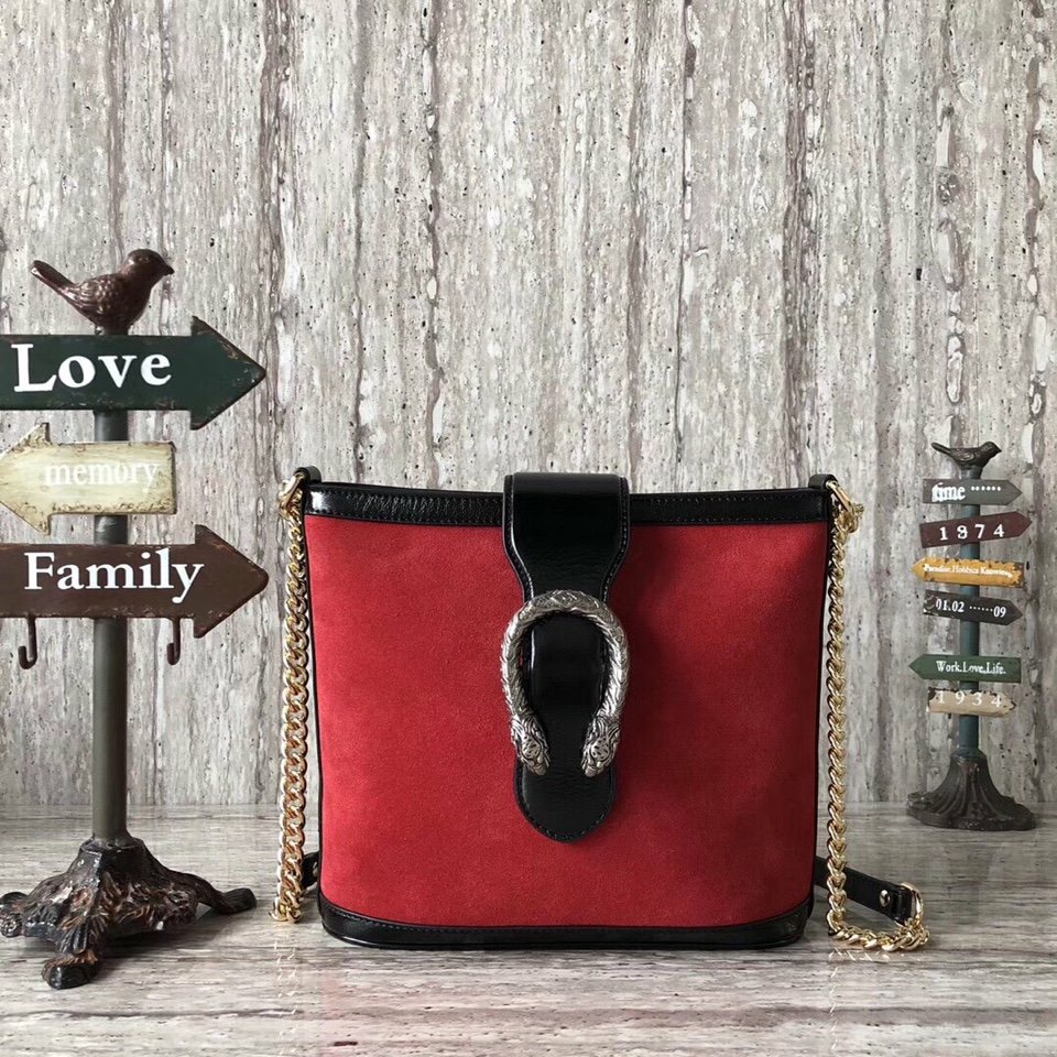 Túi xách Gucci đỏ dây xích pha da