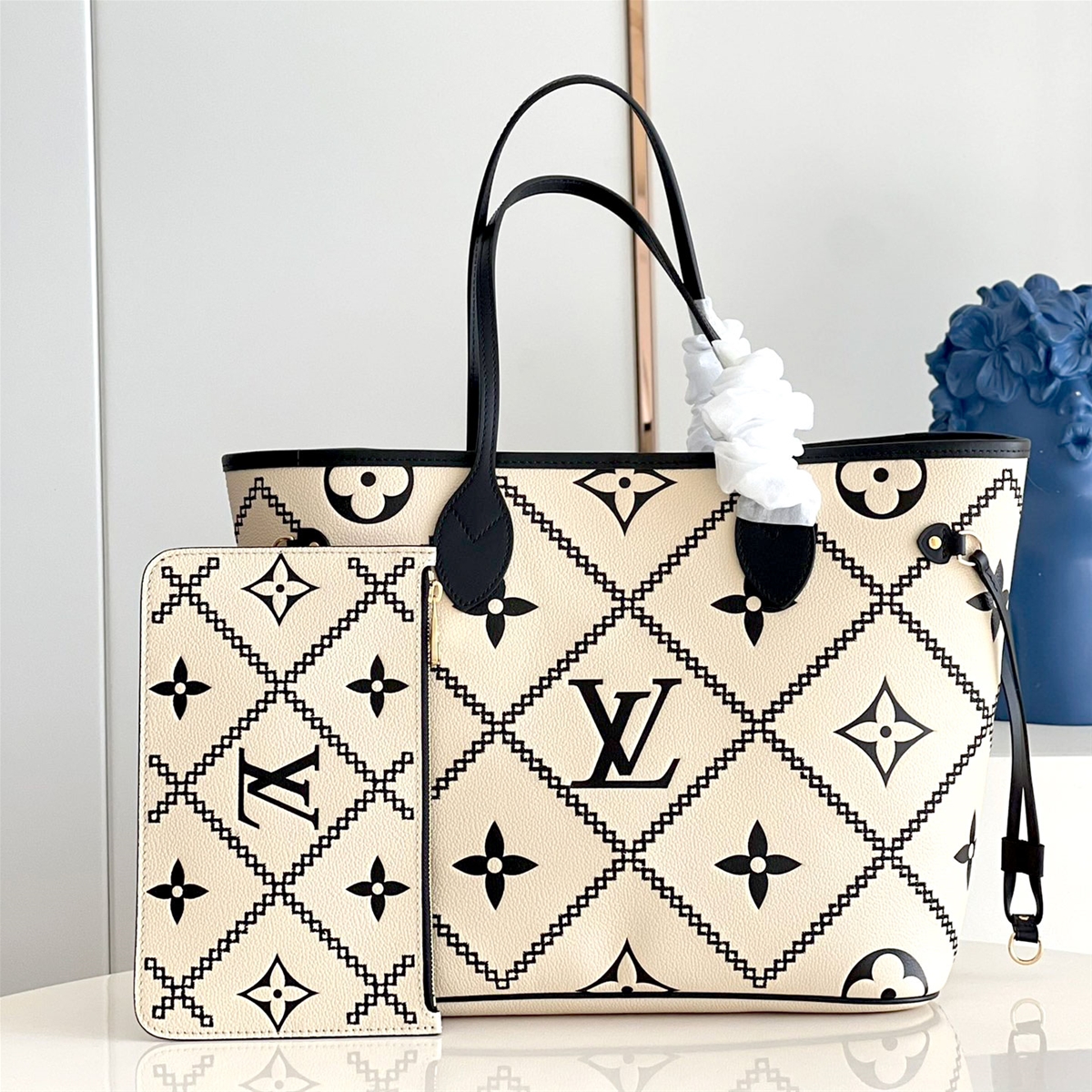Túi xách LV họa tiết hoa nâu mới neverfull siêu cấp