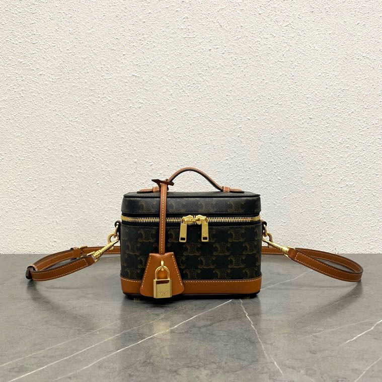 Túi xách Celine cốp nâu kéo khóa siêu cấp