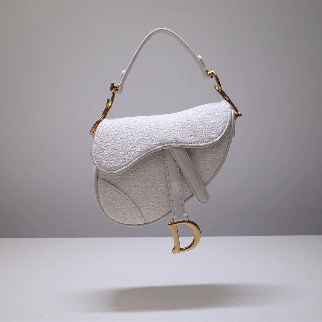 Túi xách yên ngựa thổ cẩm Dior khóa đồng siêu cấp