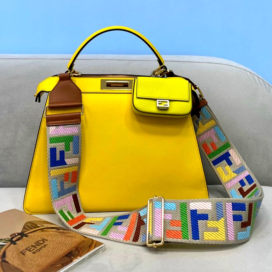 Túi xách Fendi quai thổ cẩm sắc màu siêu cấp