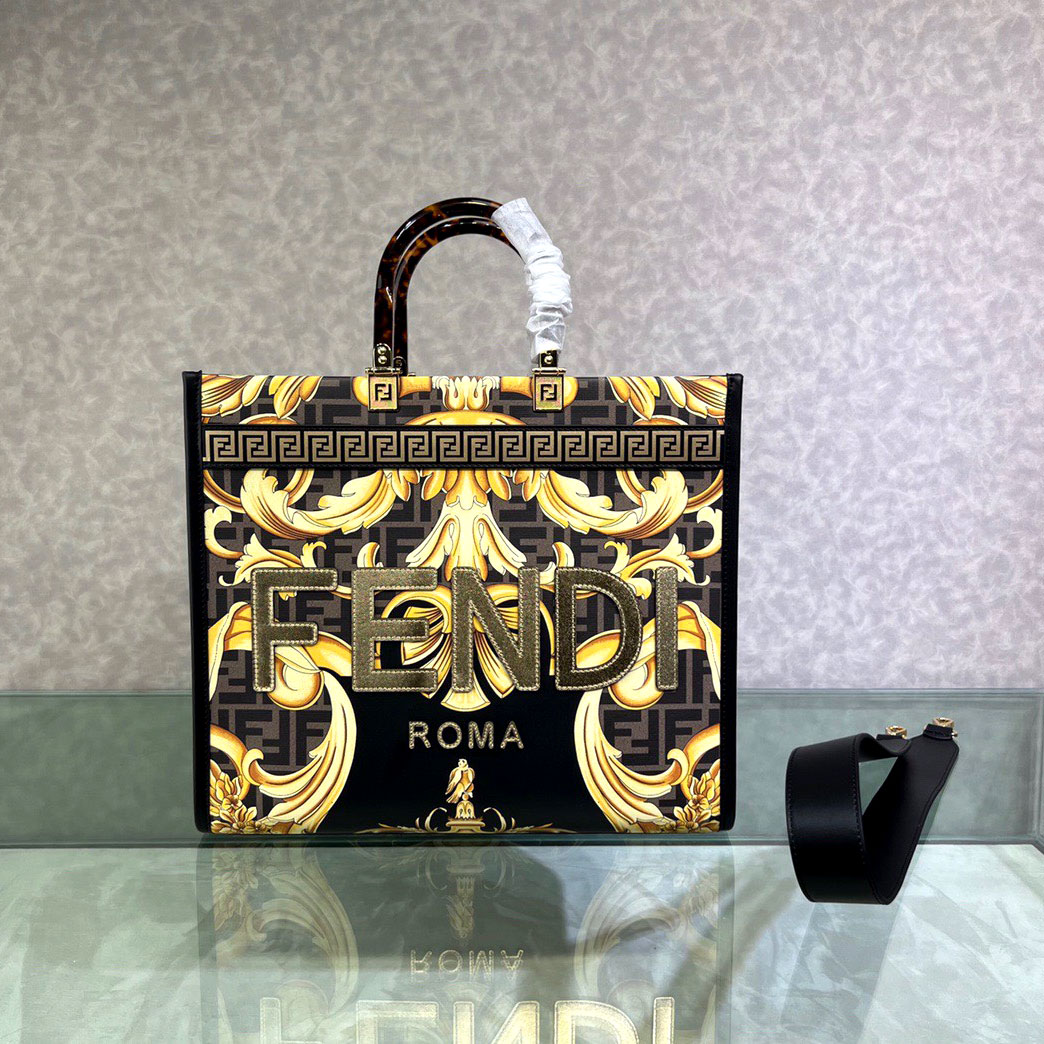 Túi xách Fendi họa tiết hoa 35cm siêu cấp