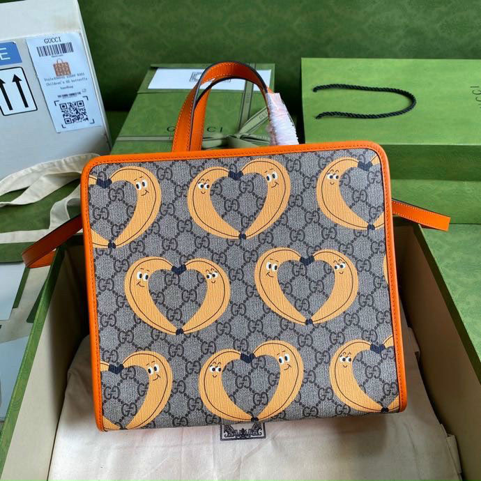 Túi xách kéo khóa viền da vàng cam Gucci siêu cấp