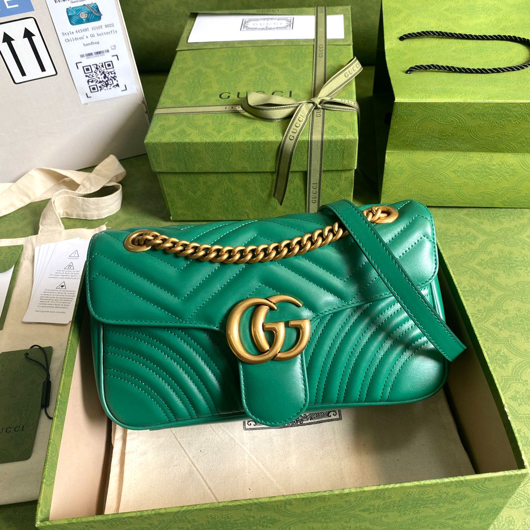 Túi xách Gucci xanh ngọc khóa vàng da mịn siêu cấp
