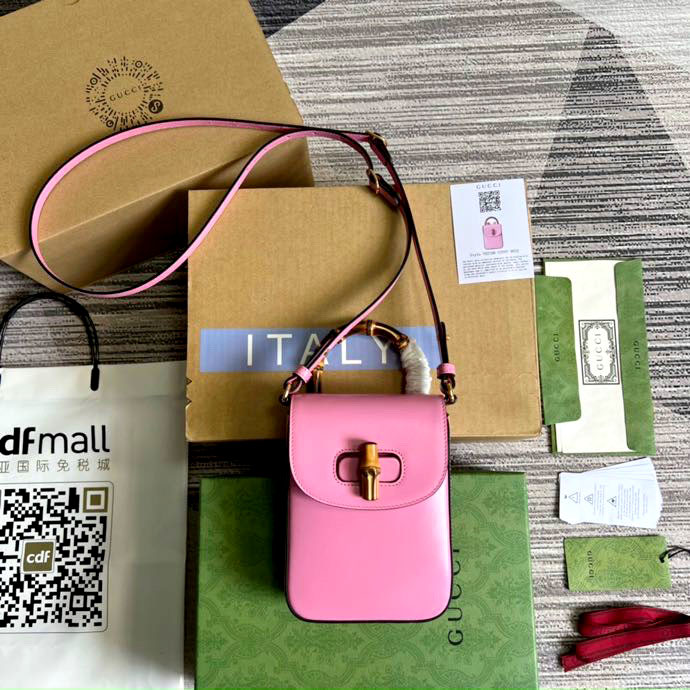 Túi Gucci đựng điện thoại khóa trúc cao cấp