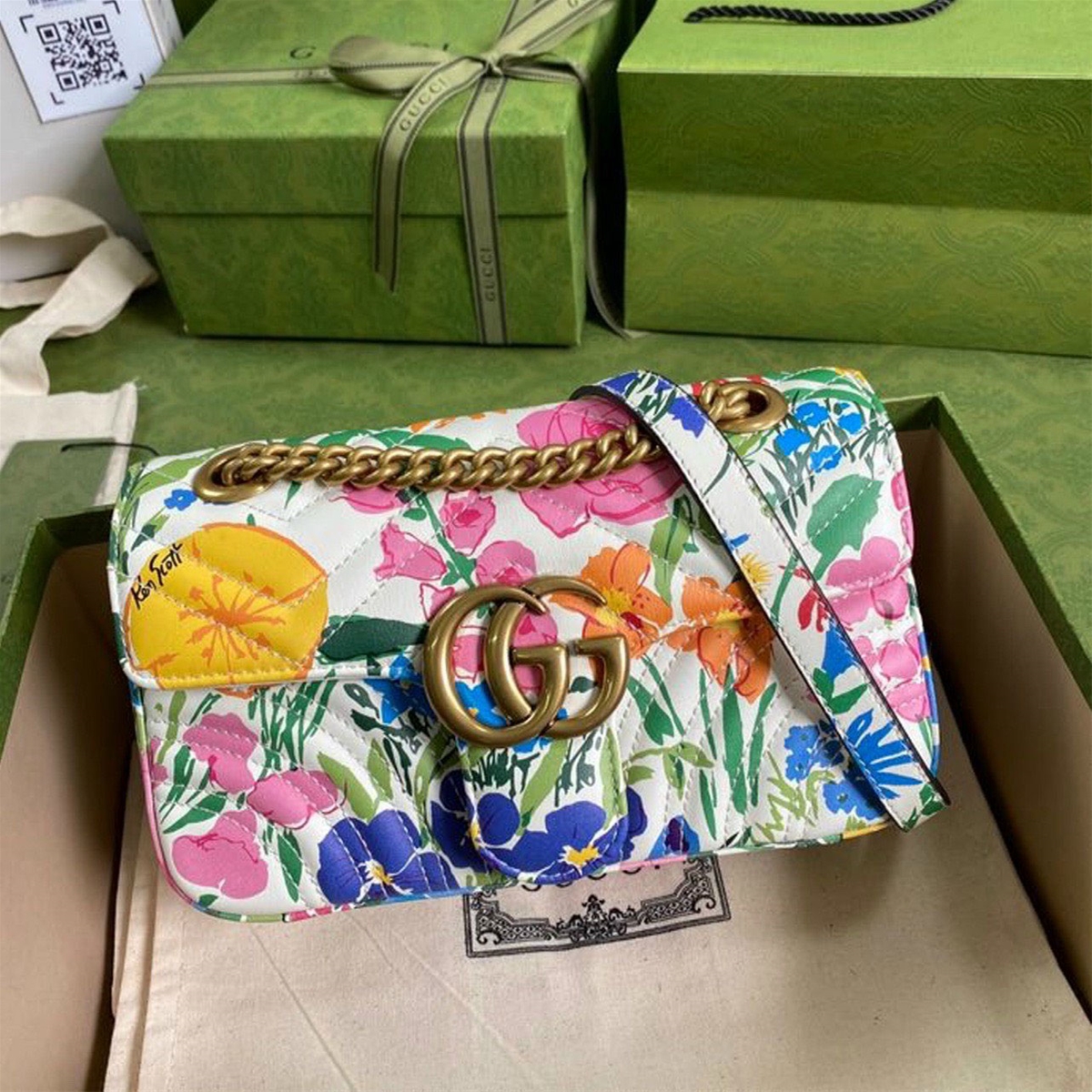 Túi xách Gucci phối hoa văn siêu cấp mẫu mới