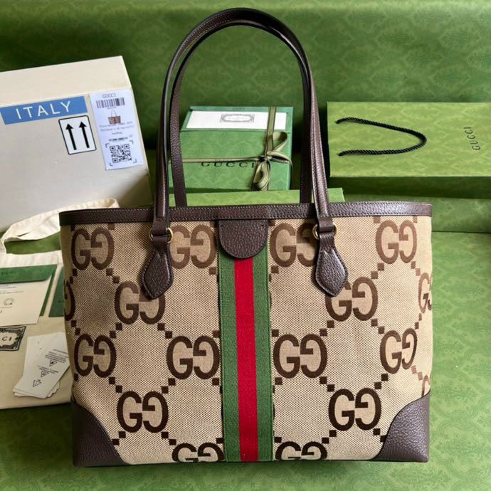 Túi xách làn Gucci viền nâu sọc vải đỏ likeauth