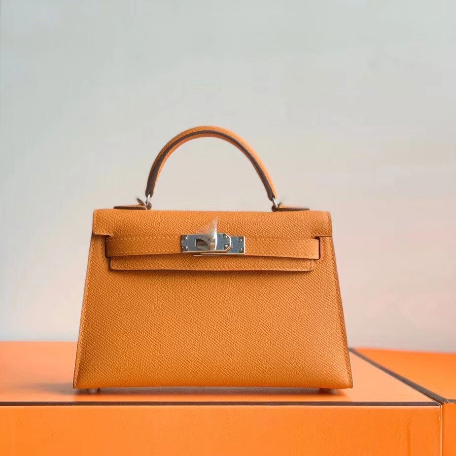 Túi xách Herms mini Kelly Super khoá bạc