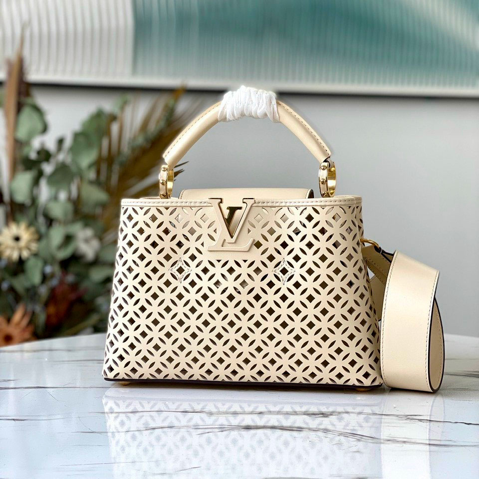 Túi xách da LV capu hoa da trắng siêu cấp