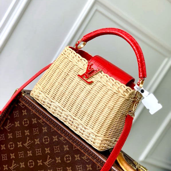 Túi xách Louis Vuittion Capu thân tre nắp da cá sâu likeauth