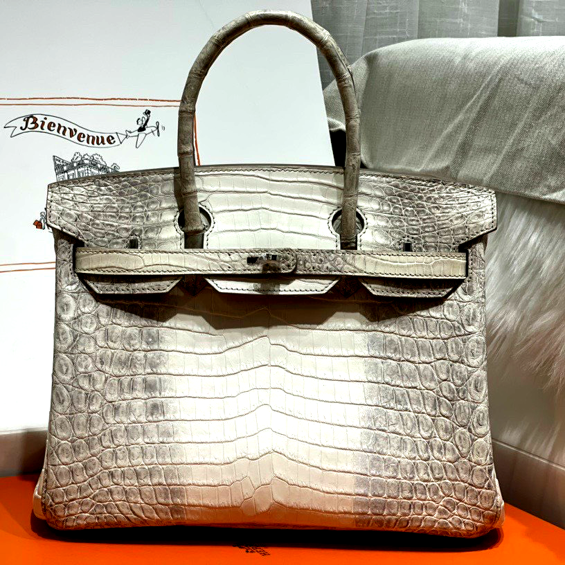 Túi xách Herms Birkin da cá sấu bạch tạng cao cấp