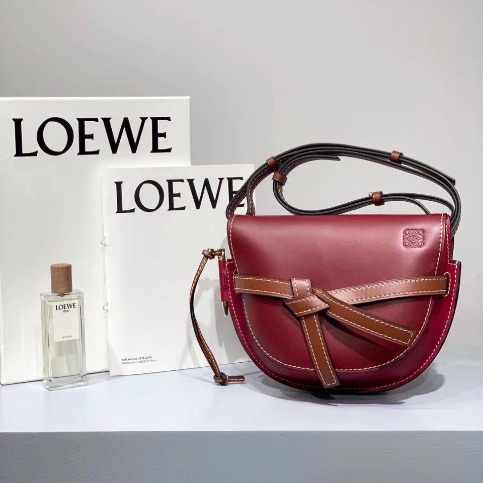 Túi xách Loewe da sần buộc nơ siêu cấp
