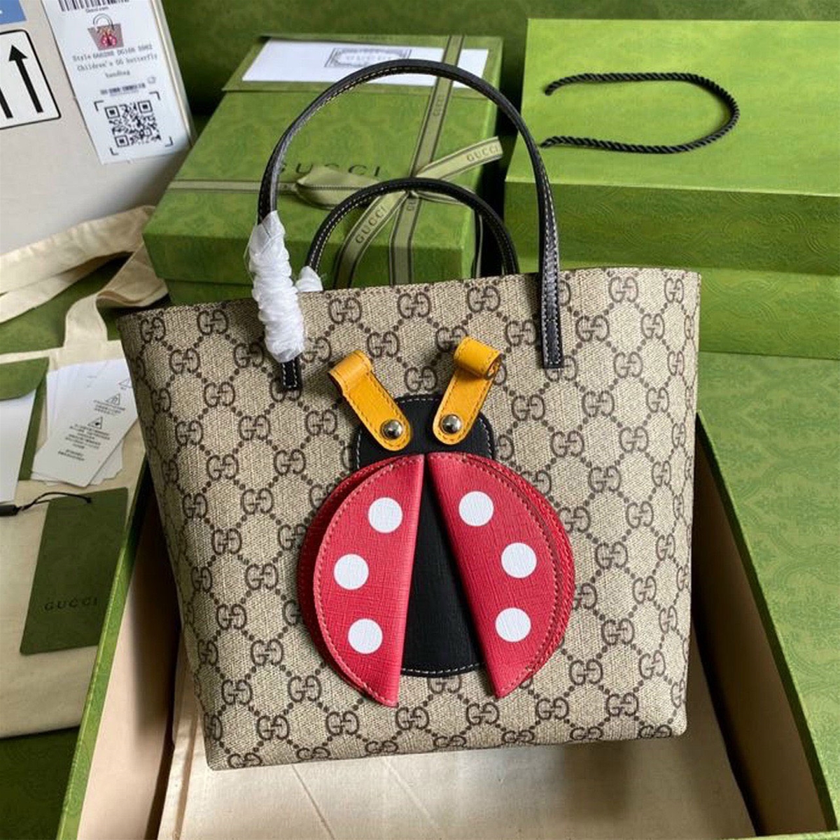 Túi Gucci quai xách da thật mix màu siêu cấp
